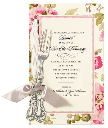 Knife and Fork Die-cut Invitations